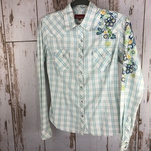 Panhandle Slim Plaid Pearl Snaps, Size Medium. G12